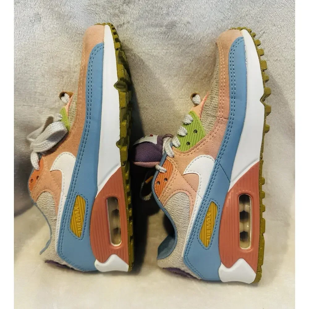 Nike Air Max 90 SE Sun Club Multi Color DJ9997- 100 Womens Sz 6 Sneakers Pastel